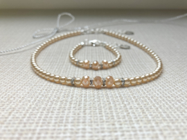 Rian Jewels Parelsieraden met Facet AK237 Linen/Beige (304)