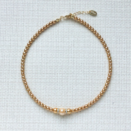 Rian Glasparel Sieraden Camel/Bruin Gouden Details AK228 (326)