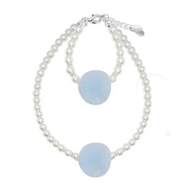 Rian Off White Parel-Sieraden Pompom AK220 Lichtblauw (410)