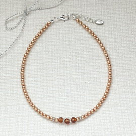 Rian Jewels Parelsieraden met Facet AK237 Camel/Bruin (326)