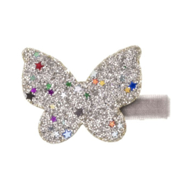 Siena Haarclip Vlinder 5cm Glitter/Lurex 6492 Zilver