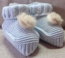 PA48 Slofje met pompom Nube / zacht blauw