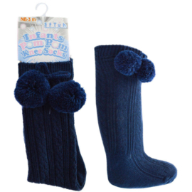 Softtouch Kniekous Met Pompom STS47 Navy (480)