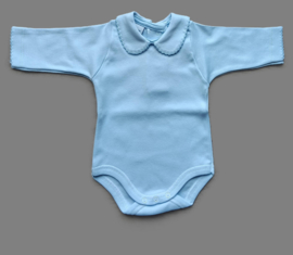 Babidu romper 1190 blauw, lange mouw + kraagje