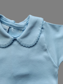 Babidu romper 1190 blauw, lange mouw + kraagje
