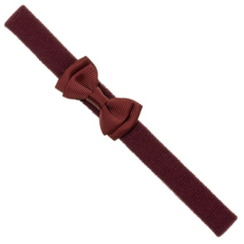 Siena Haarband Grosgrain Dubbel Strikje (4.5x2.5cm) 7650 Burgundy/Donkerrood (572)