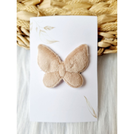 Haarclip Velvet Vlinder 4cm anti-slip Créme/Beige