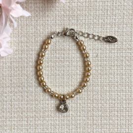 Rian Glasparel Sieraden Beige/Linen Strass Bedel AK224 (304)
