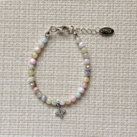 Rian Natuursteen Sieraden met Bedel Bloem Multicolor AK233 (001)