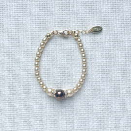 Rian Glasparel Sieraden Off White / Donkerbruin Gouden Details AK228 (390)