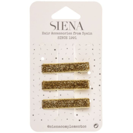 Siena Voordeelset Haarclips 4.5cm Glitter/Lurex 7338 Goud