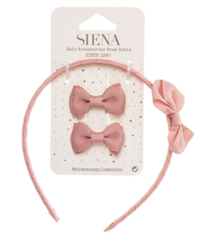 Siena Haarclip/Haarband set Grosgrain 7439 Old Rose/Roze (544)