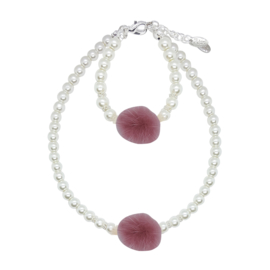 Rian Off White Parel-Sieraden Pompom AK220 Oud Roze (526)