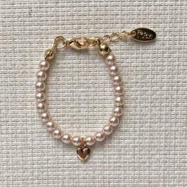 Rian Glasparel Baby Armband Bedel Hart Old Rose A238 (544)