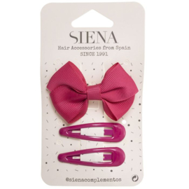 Siena Haarclip set Ribbon 7432 Fuchsia Roze (509)
