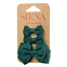 Siena Haarclip set Ribbon 7435 Dark Green