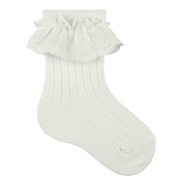 Cóndor Socks Rib Embroidery 2486/4 Nata/Off White (202)