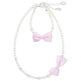 Rian Off White Parel-Sieraden Satijnen Strik AK201 Roze (500)