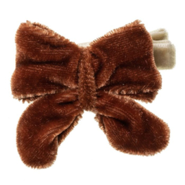 Siena Haarclip Velvet Strik (4x4cm) 7434 Bruin