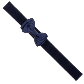 Siena Haarband Grosgrain Dubbel Strikje (4.5x2.5cm) 7650 Navy/Donkerblauw (480)
