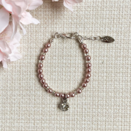 Rian Glasparel Sieraden Strass Bedel Pale Pink (526)