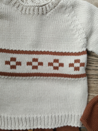 Mac Ilusion Mini Mooi babypakje 3-dlg | W716| cooper (roestbruin) broek + natural truitje + mutsje met pompom|organic katoen