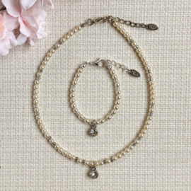 Rian Glasparel Sieraden Off White Strass Bedel AK224 (202)