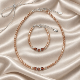 Rian Jewels Parelsieraden met Facet AK237 Camel/Bruin (326)