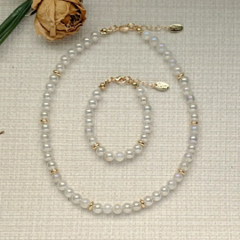 Rian Gebarsten Agaat Sieraden White AK232 (200)