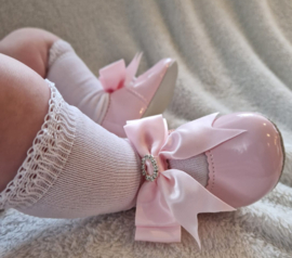 Baypod Baby Meisjes schoen Lak Roze Satijnen Strik