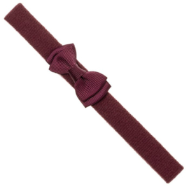 Siena Haarband Grosgrain Dubbel Strikje (4.5x2.5cm) 7650 Garnet/Donkerrood (575)
