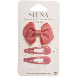 Siena Haarclip set Ribbon 7432 Koraal Roze