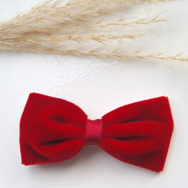 Haarclip 8cm Velvet Strik Rood (550)