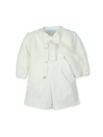 Mac Ilusion 3-delig feestpakje | dooppakje | 0351 | crudo \ creme | kort broekje met bretels + blouse + vestje maat62
