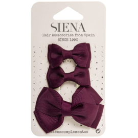 Siena Haarclip set Ribbon 7435 Donkerrood/Garnet (575)