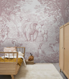 Little Bear Wallpaper | Antique Pink