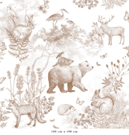 Pattern Forest Animals Wallpaper | Brown