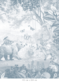 Forest Animals Wallpaper | Blue