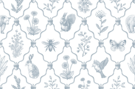 Kleine beer patroonbehang | blauw