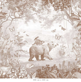 Forest Animals Wallpaper | Brown