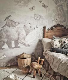 Forest Animals Wallpaper | Pencil Grey