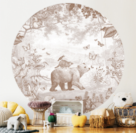 Forest Animals - Wallpaper Circle - selection of 8 colours