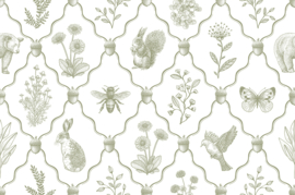 Kleine beer patroonbehang | groen