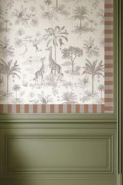 Behangrand Streep | potloodgrijs & bruin