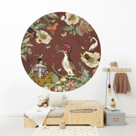 Botanical Planet behangcirkel | bruin