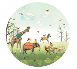 Animal Parade blue - Wall Sticker