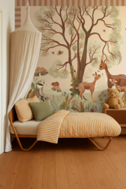 Behangrand Streep | terracotta & zand