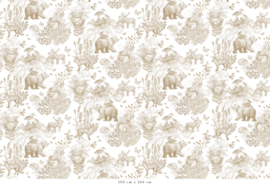 Bosdieren patroonbehang | mosterd - voor Salma 559b x 260h cm