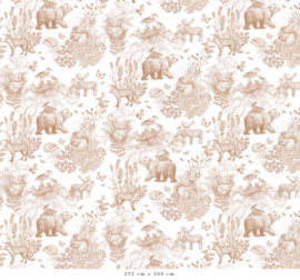 Pattern Forest Animals Wallpaper - Terra Cotta