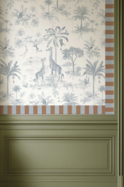 Behangrand Streep | blauw & bruin